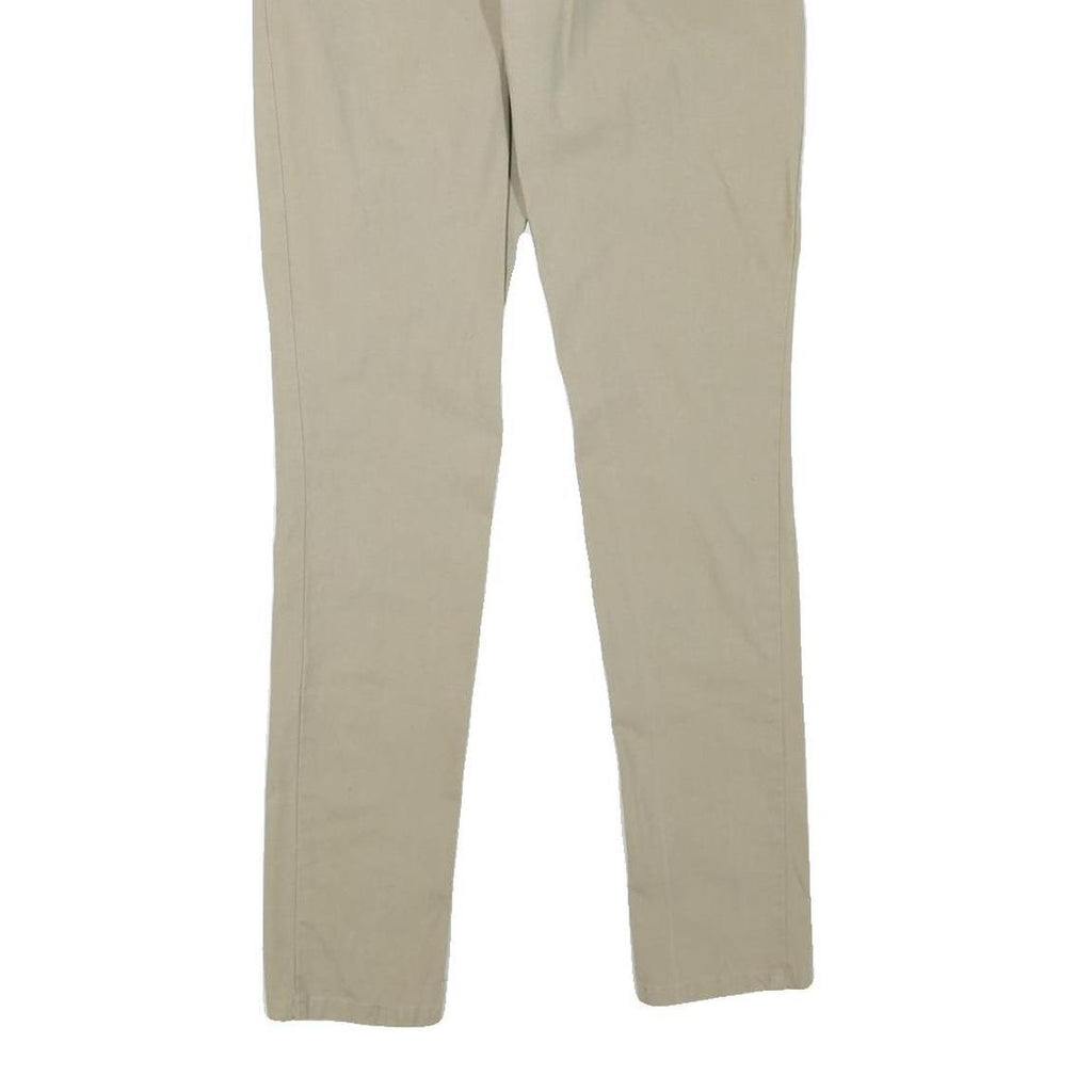 DICKIES Womens Regular Fit Beige Trousers W28 L32 Straight Cotton Blend Zip