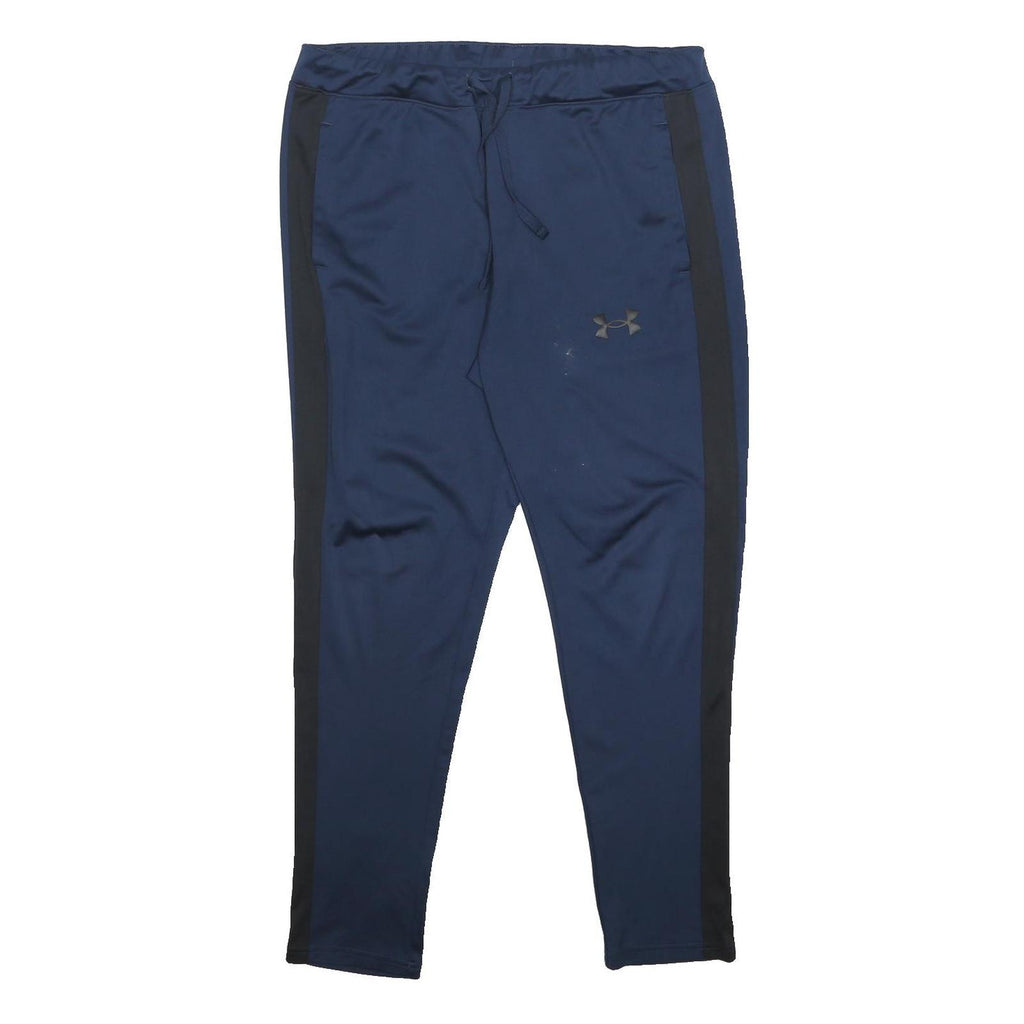 UNDER ARMOUR Mens Joggers Navy Blue & Black Slim Tapered L W34 L27 Athletic