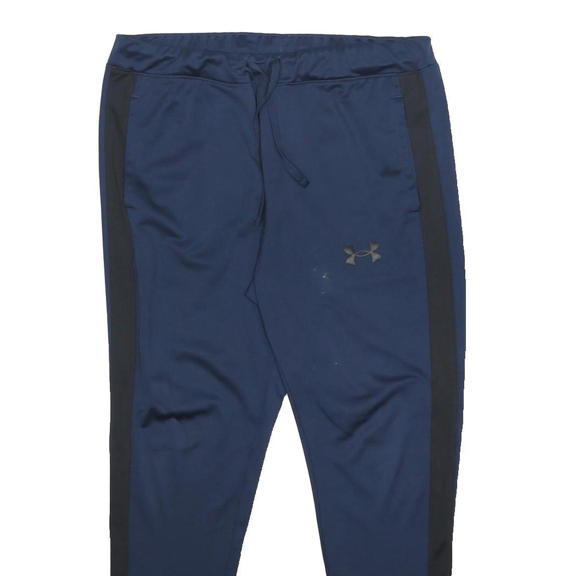 UNDER ARMOUR Mens Joggers Navy Blue & Black Slim Tapered L W34 L27 Athletic