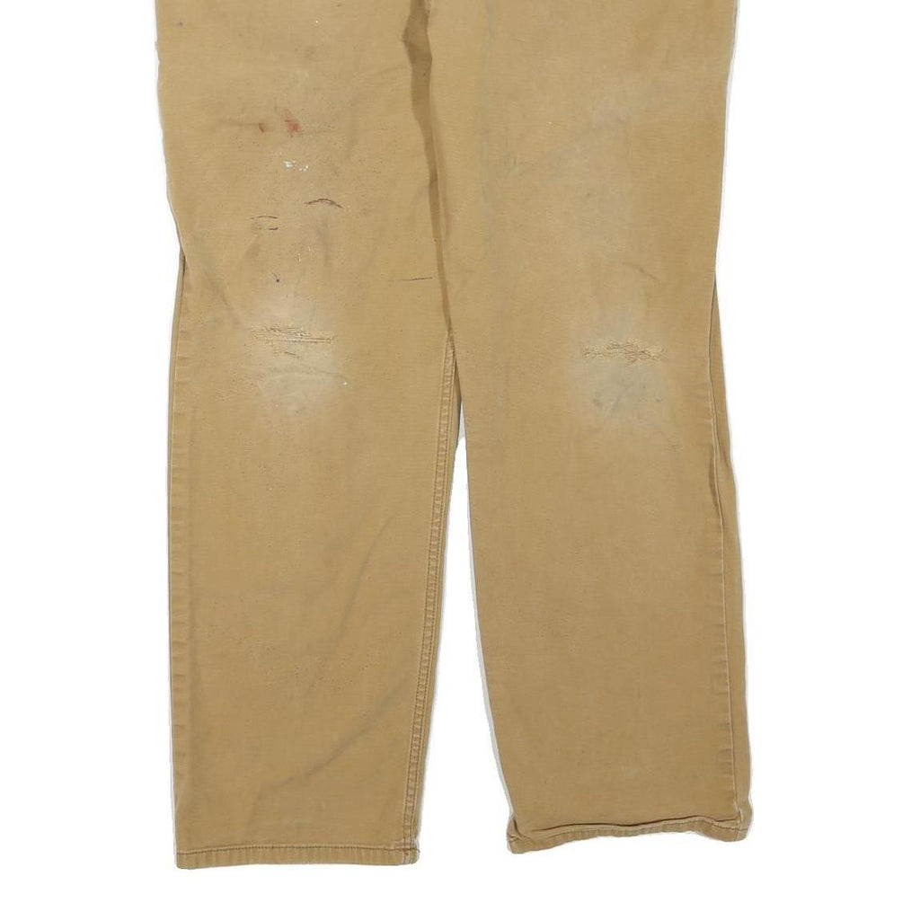 CARHARTT Mens Jeans Beige Regular Straight Denim W36 L27 Workwear Zip Closure