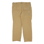 CARHARTT Mens Jeans Beige Regular Straight Denim W36 L27 Workwear Zip Closure