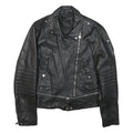 ZARA BASIC Womens Black Biker Jacket S Polyester Blend Tailored Woven Zip