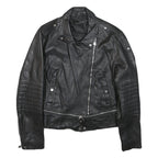 ZARA BASIC Womens Black Biker Jacket S Polyester Blend Tailored Woven Zip
