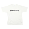 ALL SPORT Mens White Health & Fitness Graphic T-Shirt XL Short Sleeve Crew Neck