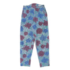 VIVACE Womens Cotton Blend Blue & Maroon Floral Relaxed Trousers W26 L28