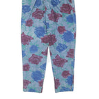 VIVACE Womens Cotton Blend Blue & Maroon Floral Relaxed Trousers W26 L28