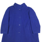 WEIL Womens Blue Wool Button Jacket L Plain Elegant Classic Long Sleeve