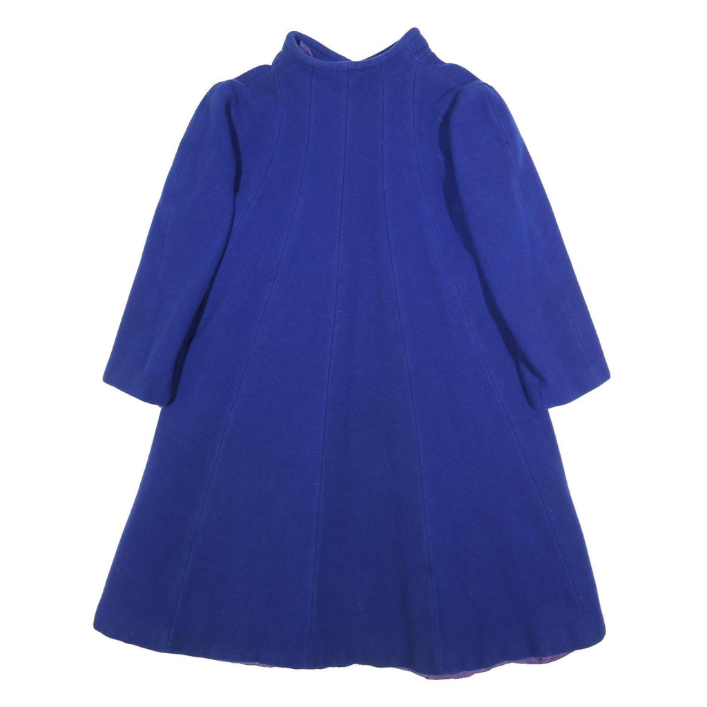 WEIL Womens Blue Wool Button Jacket L Plain Elegant Classic Long Sleeve