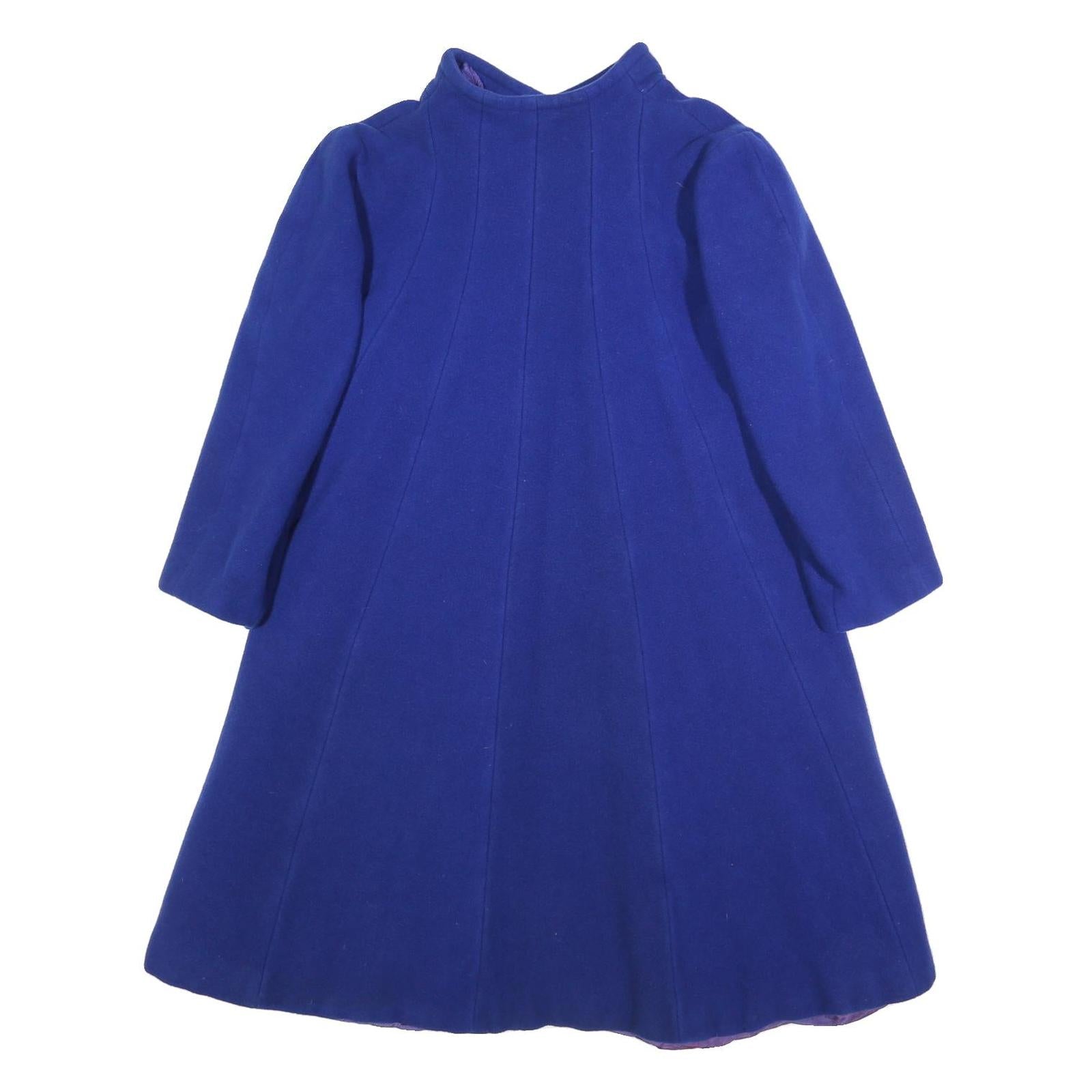 WEIL Womens Blue Wool Button Jacket L Plain Elegant Classic Long Sleeve