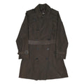 BURBERRY Womens Brown Trench Coat M Woven Fabric Button Closure Long Sleeve