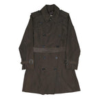 BURBERRY Womens Brown Trench Coat M Woven Fabric Button Closure Long Sleeve