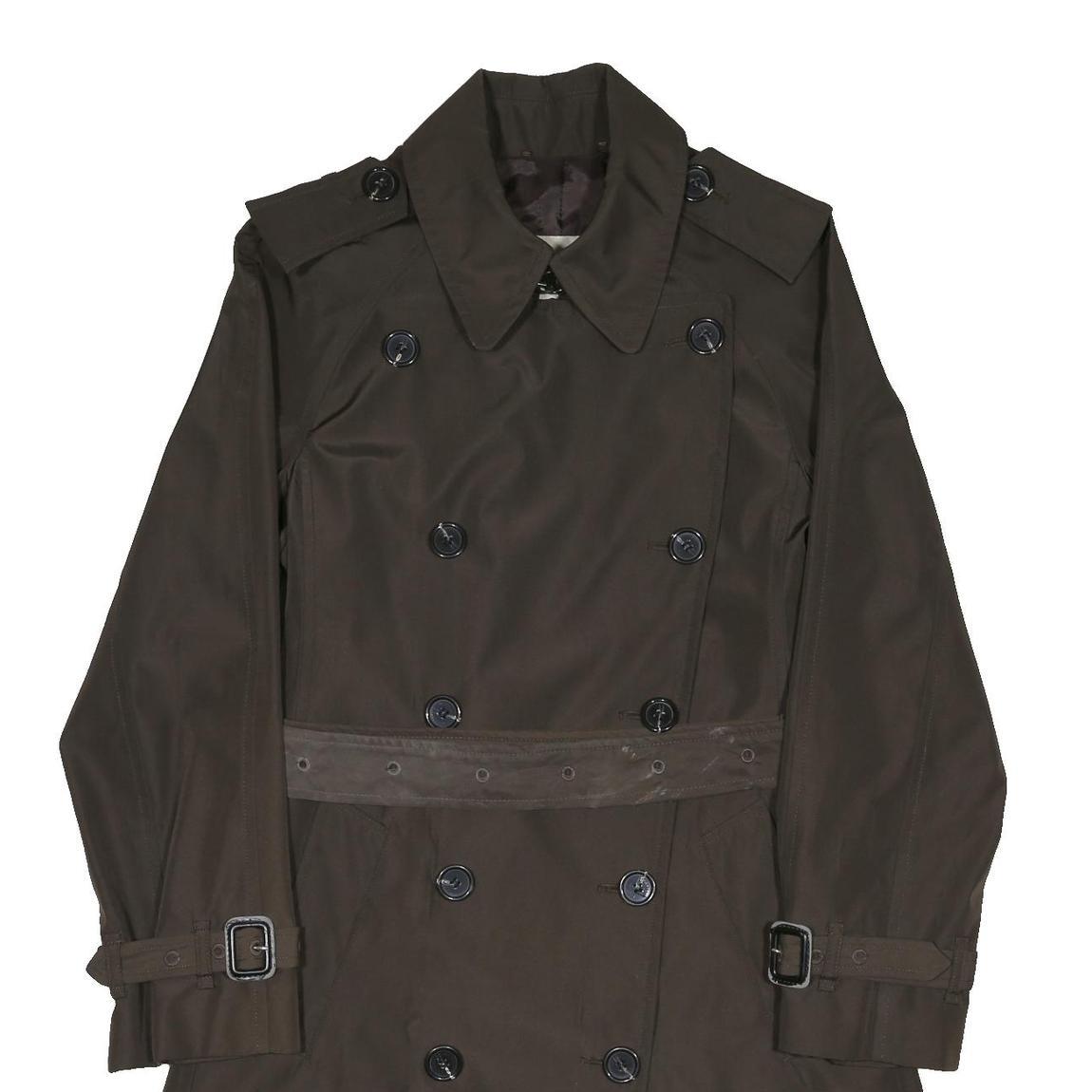 BURBERRY Womens Brown Trench Coat M Woven Fabric Button Closure Long Sleeve