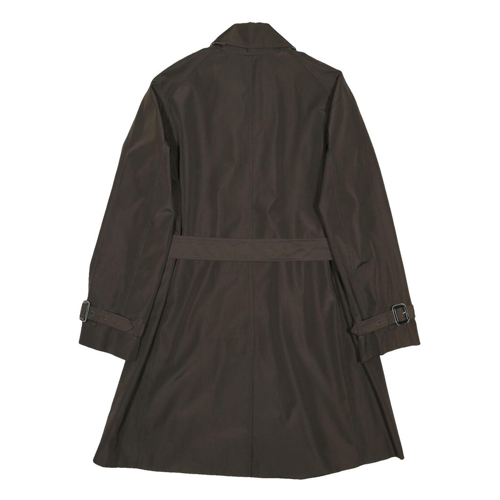 BURBERRY Womens Brown Trench Coat M Woven Fabric Button Closure Long Sleeve