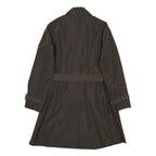 BURBERRY Womens Brown Trench Coat M Woven Fabric Button Closure Long Sleeve