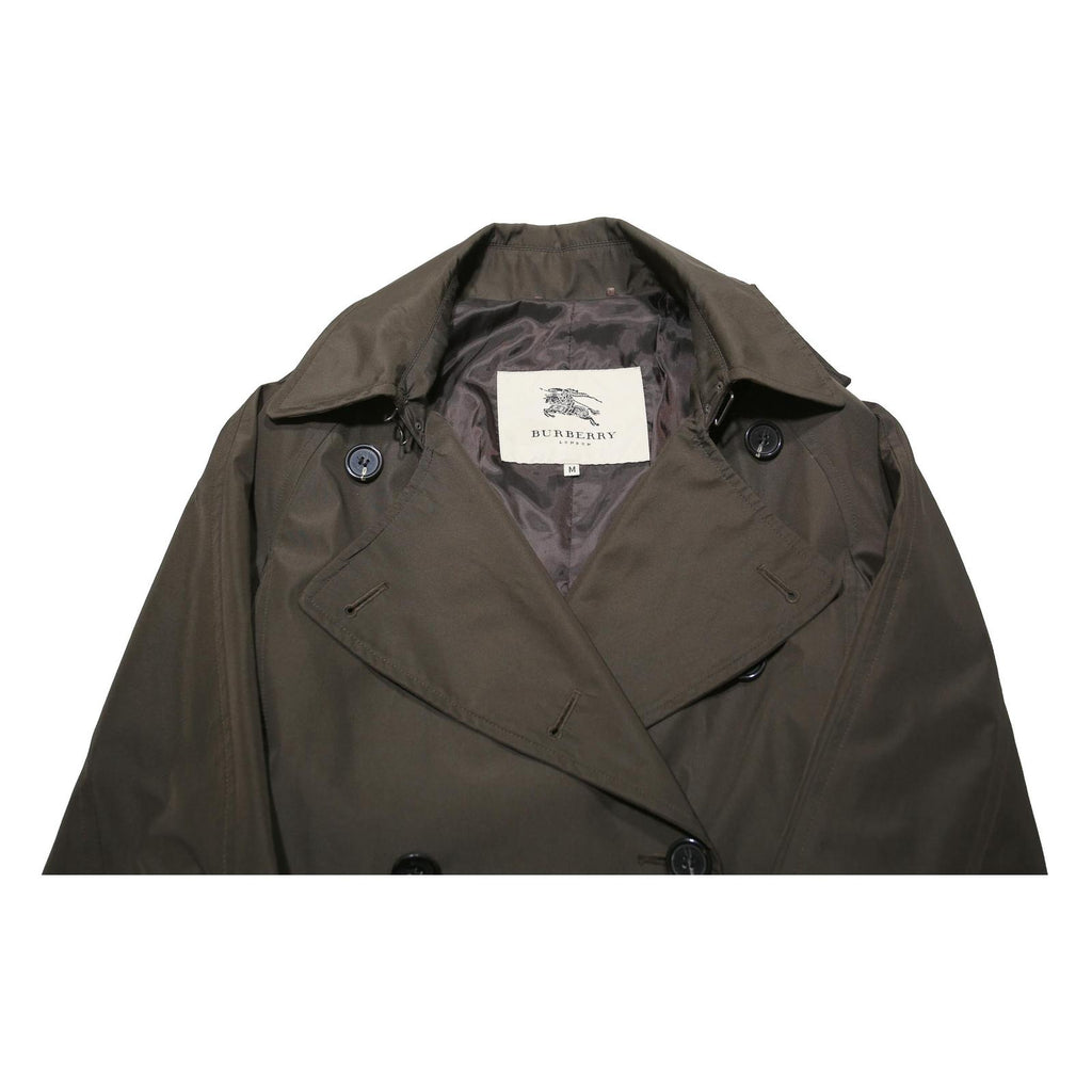 BURBERRY Womens Brown Trench Coat M Woven Fabric Button Closure Long Sleeve