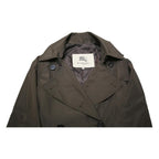 BURBERRY Womens Brown Trench Coat M Woven Fabric Button Closure Long Sleeve