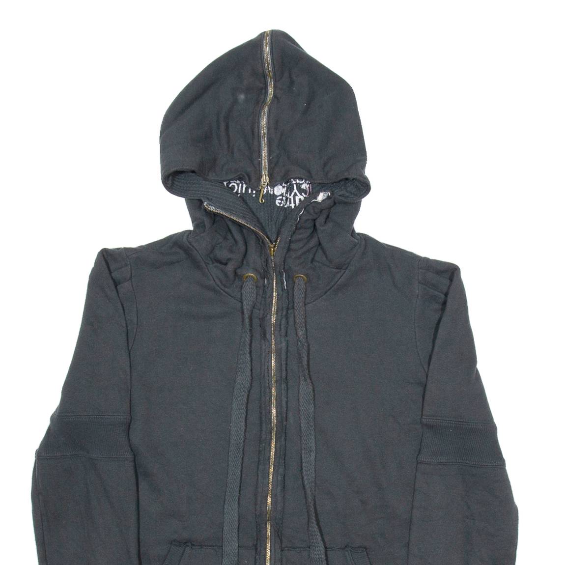 JUCY COUTURE Womens Black Hoodie Full Zip S