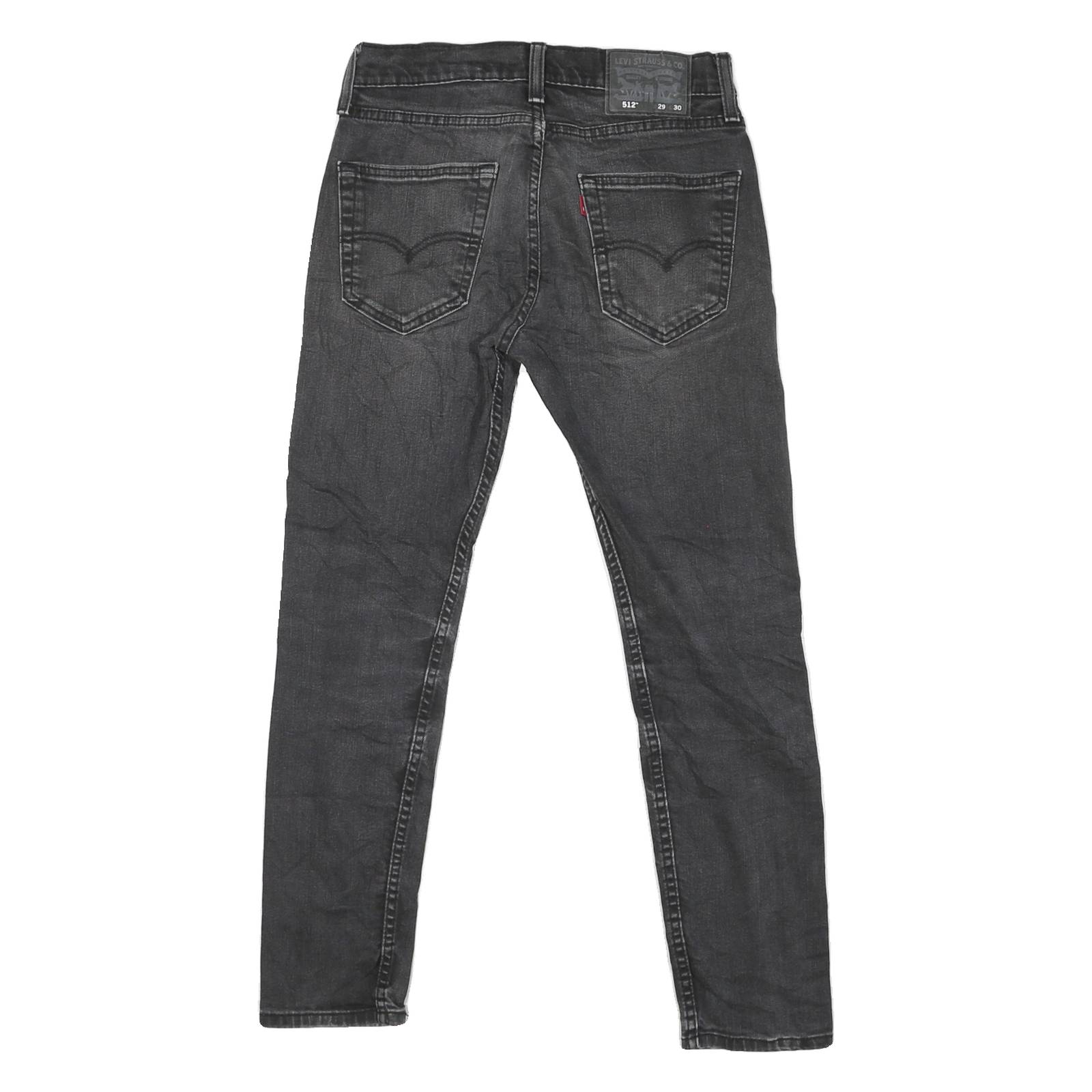 LEVI'S 512 Mens Jeans Black Classic Skinny Denim Medium W29 L26 Zip