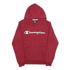 CHAMPION Mens Red Pullover Hoodie S Cotton Blend Casual Sportswear