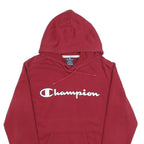 CHAMPION Mens Red Pullover Hoodie S Cotton Blend Casual Sportswear