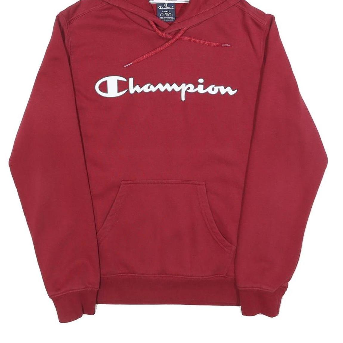 CHAMPION Mens Red Pullover Hoodie S Cotton Blend Casual Sportswear