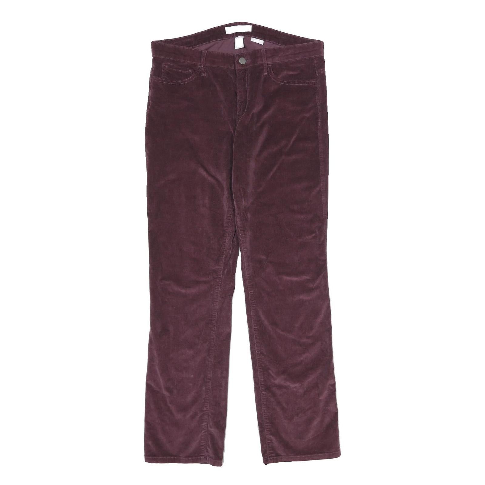 CALVIN KLEIN Womens Cotton Blend Purple Classic Straight Trousers W34 L34