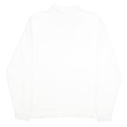 FILA Mens White Cotton Long Sleeve Plain M Polo Shirt Classic Casual
