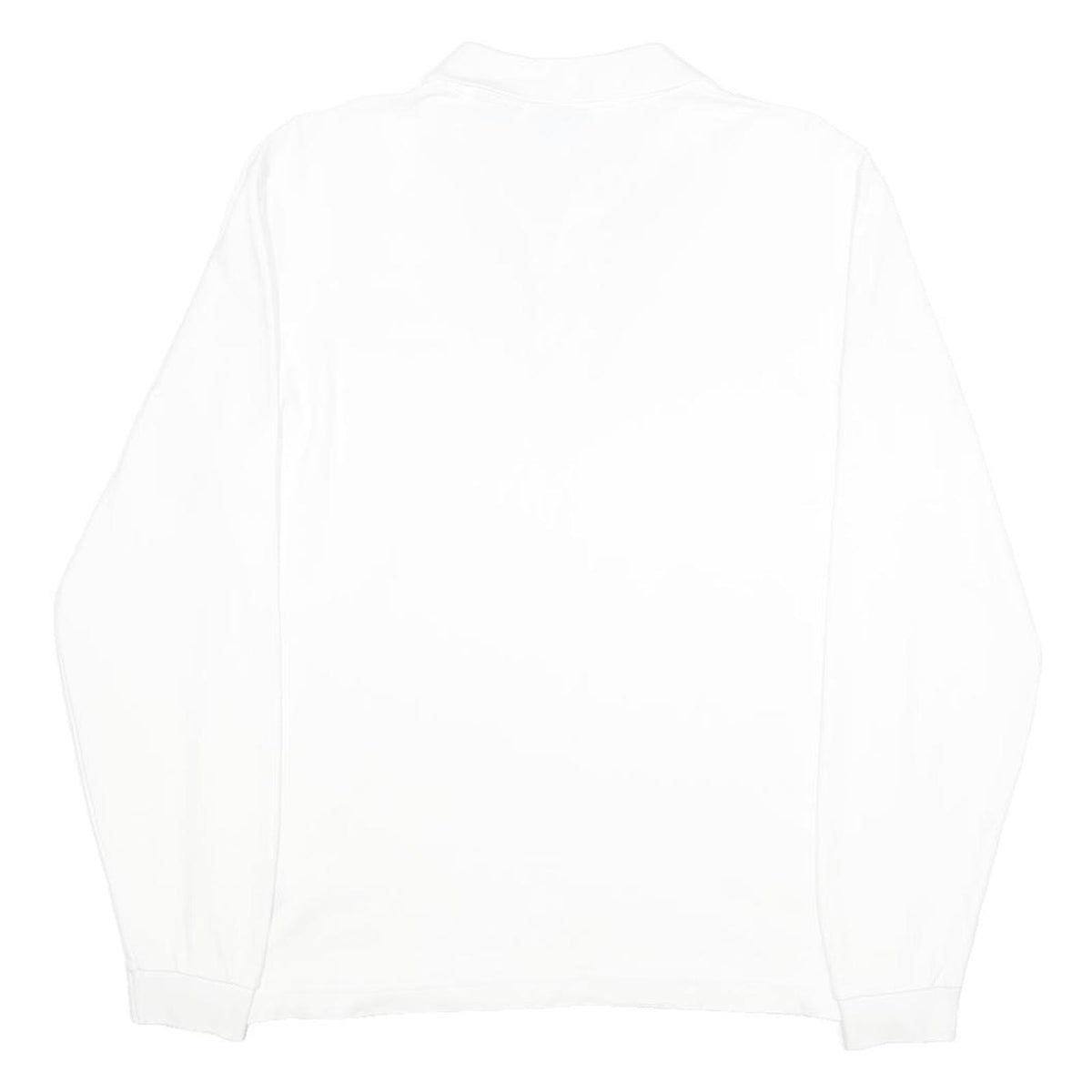 FILA Mens White Cotton Long Sleeve Plain M Polo Shirt Classic Casual