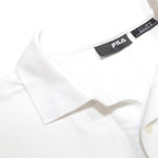 FILA Mens White Cotton Long Sleeve Plain M Polo Shirt Classic Casual