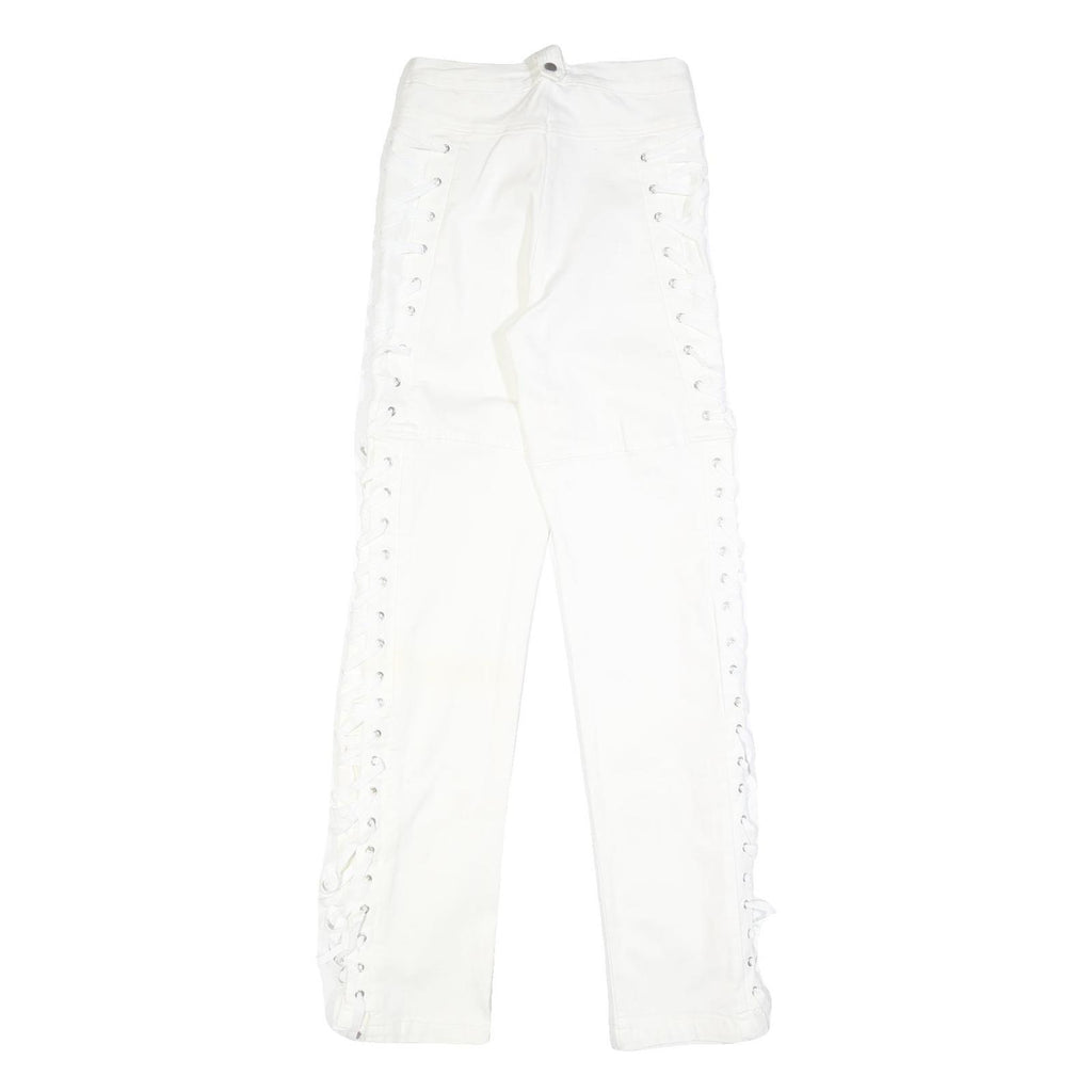 I.AM.GIA Holly Pant Womens White Regular Straight Trousers W25 L33 Side Lace