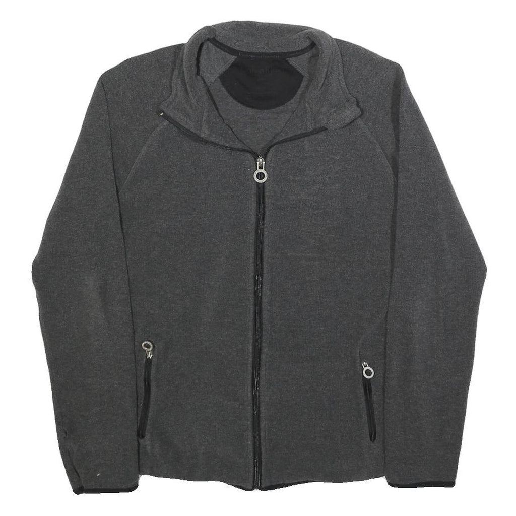 CALVIN KLEIN PERFORMANCE Womens Grey Zip Jacket L Polyester Plain Fitness