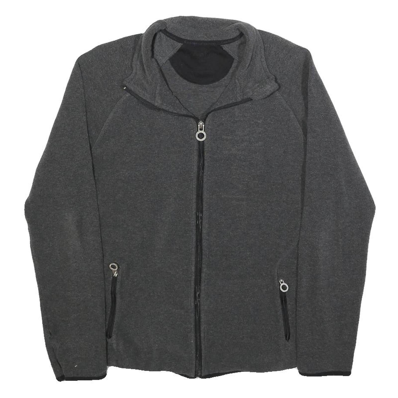 CALVIN KLEIN PERFORMANCE Womens Grey Zip Jacket L Polyester Plain Fitness