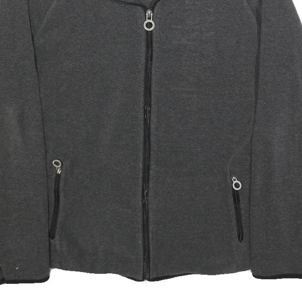 CALVIN KLEIN PERFORMANCE Womens Grey Zip Jacket L Polyester Plain Fitness