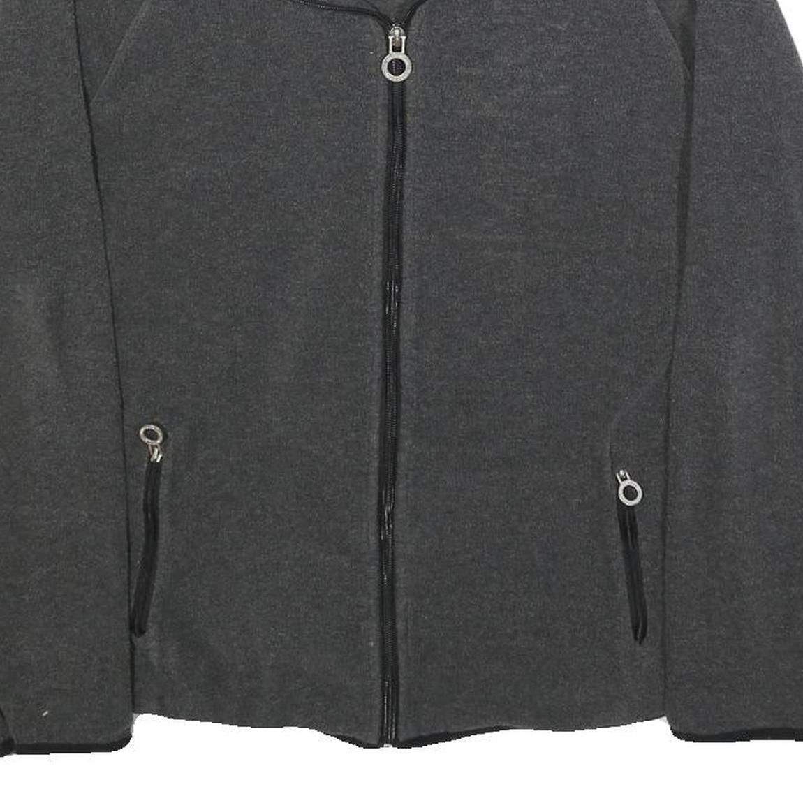 CALVIN KLEIN PERFORMANCE Womens Grey Zip Jacket L Polyester Plain Fitness