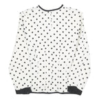 WOMENSTYL Womens White & Black Polka Dot Button Jacket S Woven Classic Fit