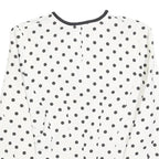 WOMENSTYL Womens White & Black Polka Dot Button Jacket S Woven Classic Fit