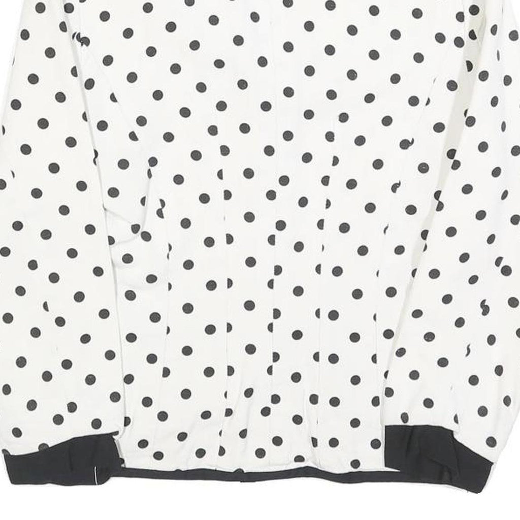 WOMENSTYL Womens White & Black Polka Dot Button Jacket S Woven Classic Fit