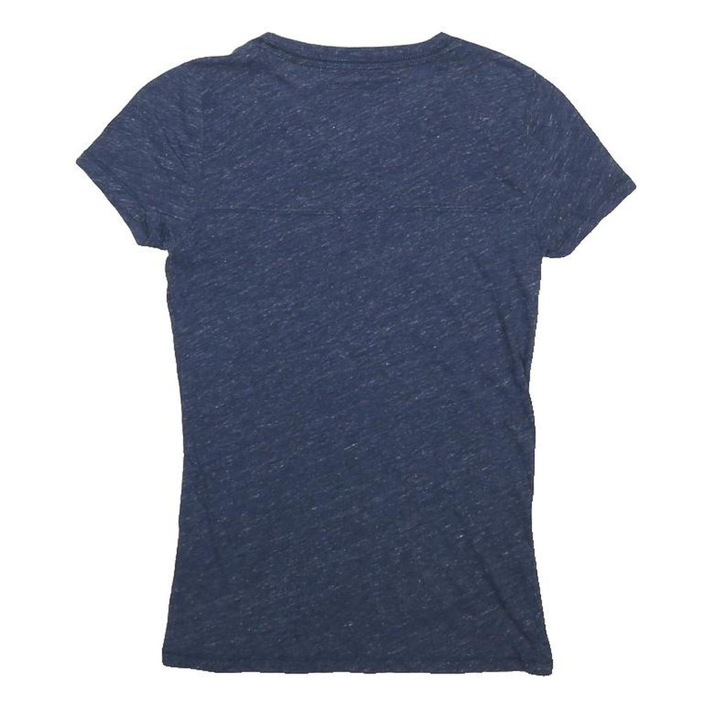 ABERCROMBIE & FITCH Womens Blue A&F 1892 Graphic T-Shirt S Short Sleeve Crew