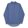 RALPH LAUREN Mens Blue Denim Shirt L Cotton Blend Long Sleeve Button Collar
