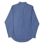 RALPH LAUREN Mens Blue Denim Shirt L Cotton Blend Long Sleeve Button Collar