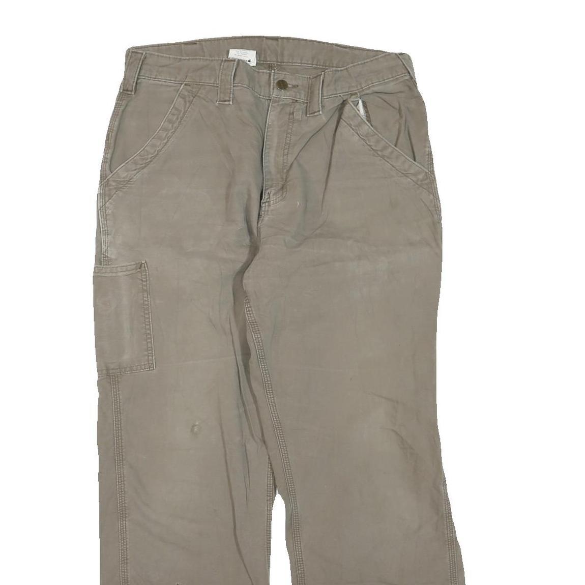 CARHARTT Womens Regular Fit Beige Cotton Blend Trousers W34 L30 Workwear Zip