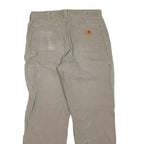 CARHARTT Womens Regular Fit Beige Cotton Blend Trousers W34 L30 Workwear Zip