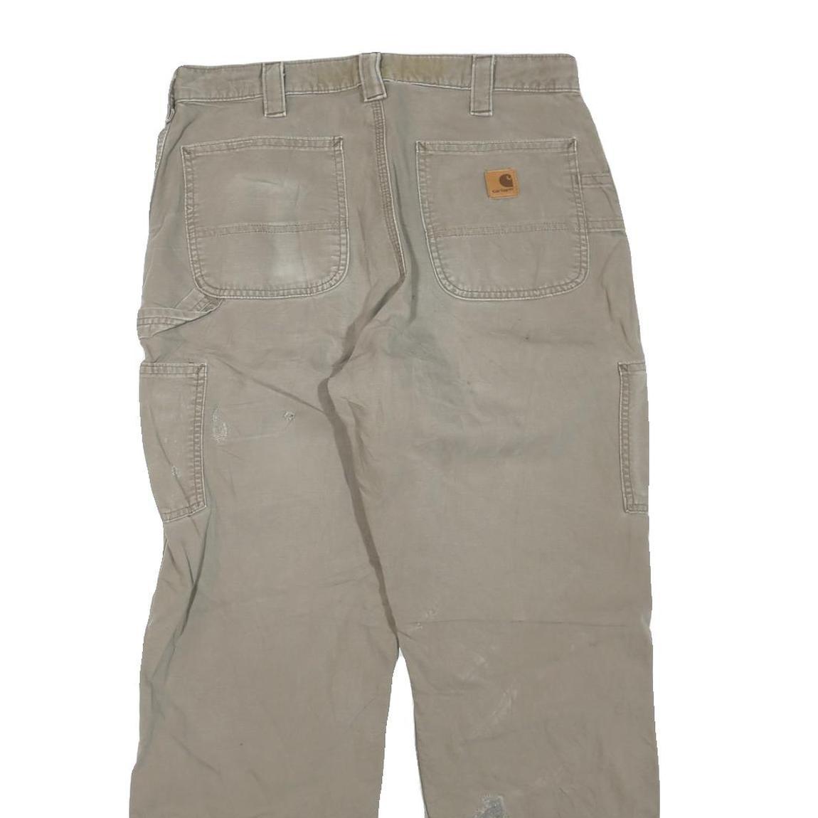 CARHARTT Womens Regular Fit Beige Cotton Blend Trousers W34 L30 Workwear Zip