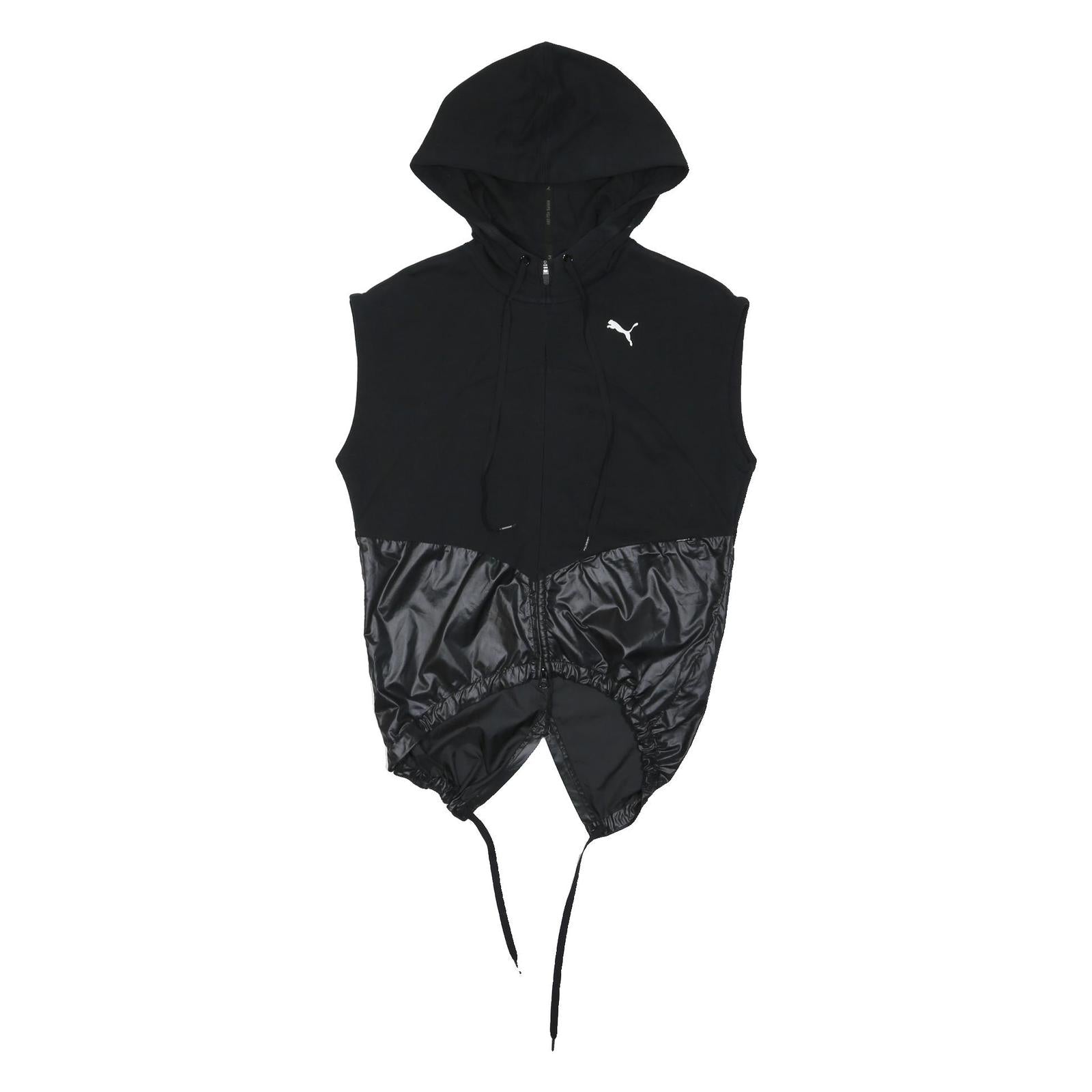 PUMA Womens Black Sleeveless Hoodie XS Polyester Blend Gym Activewear