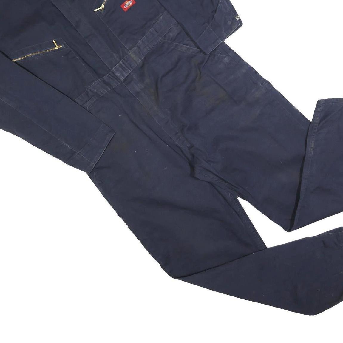 DICKIES Mens Blue Dungarees Regular Cotton Blend Plain Size L W36 L30 Workwear