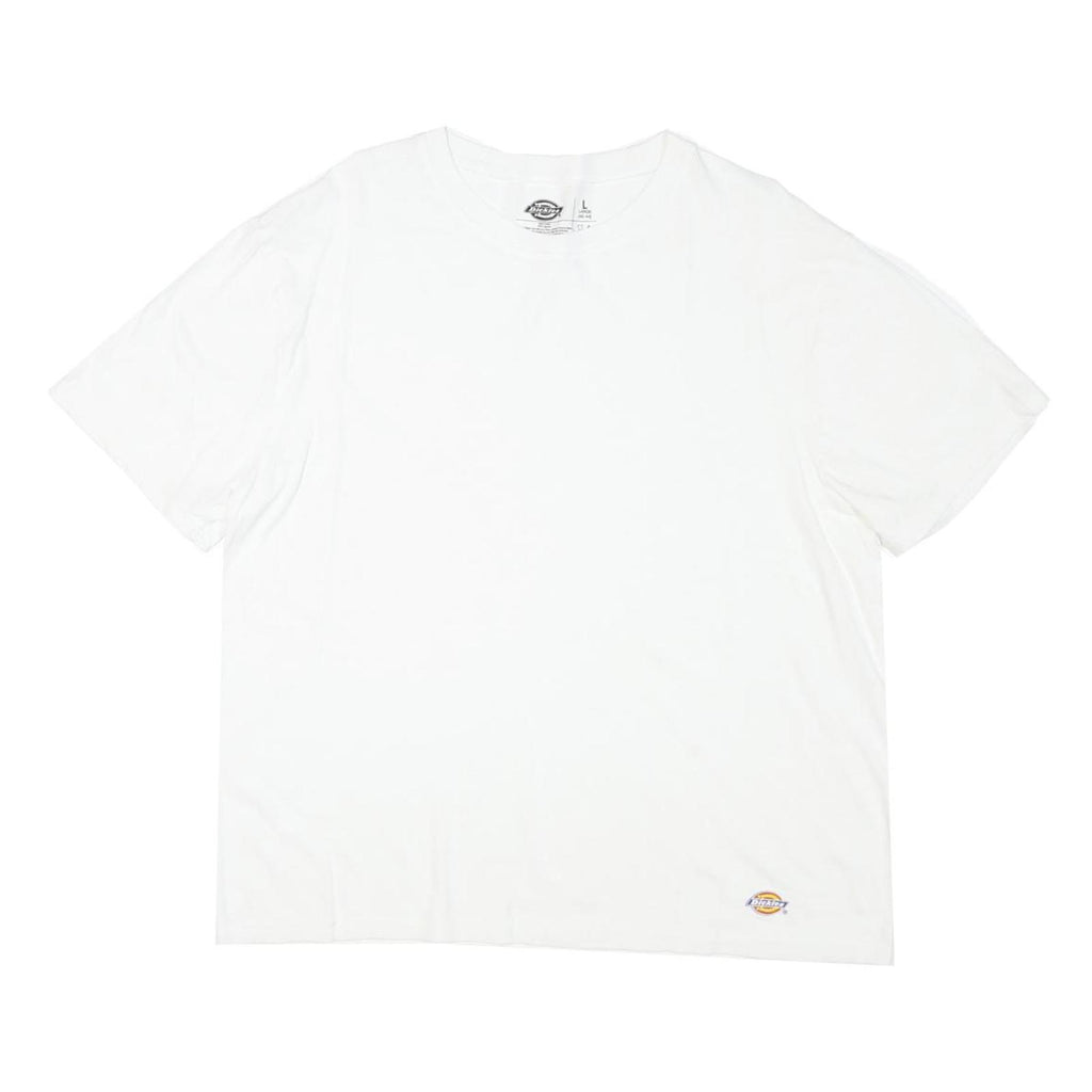 DICKIES Mens White Classic T-Shirt L Short Sleeve Crew Neck Plain Essential
