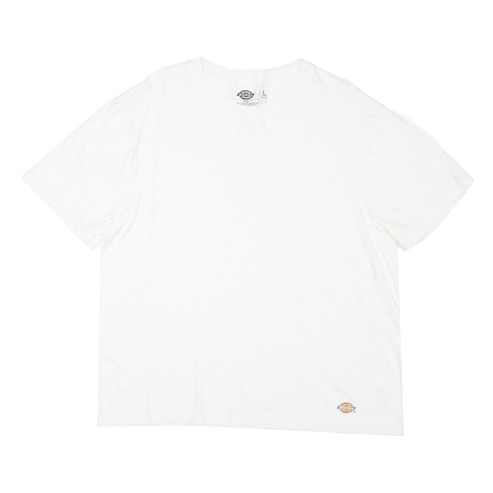 DICKIES Mens White Classic T-Shirt L Short Sleeve Crew Neck Plain Essential