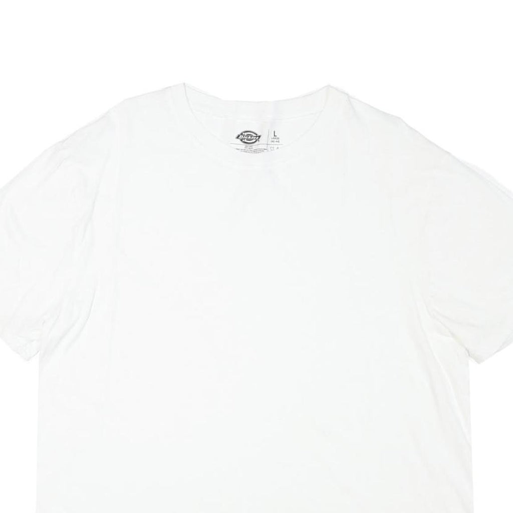 DICKIES Mens White Classic T-Shirt L Short Sleeve Crew Neck Plain Essential