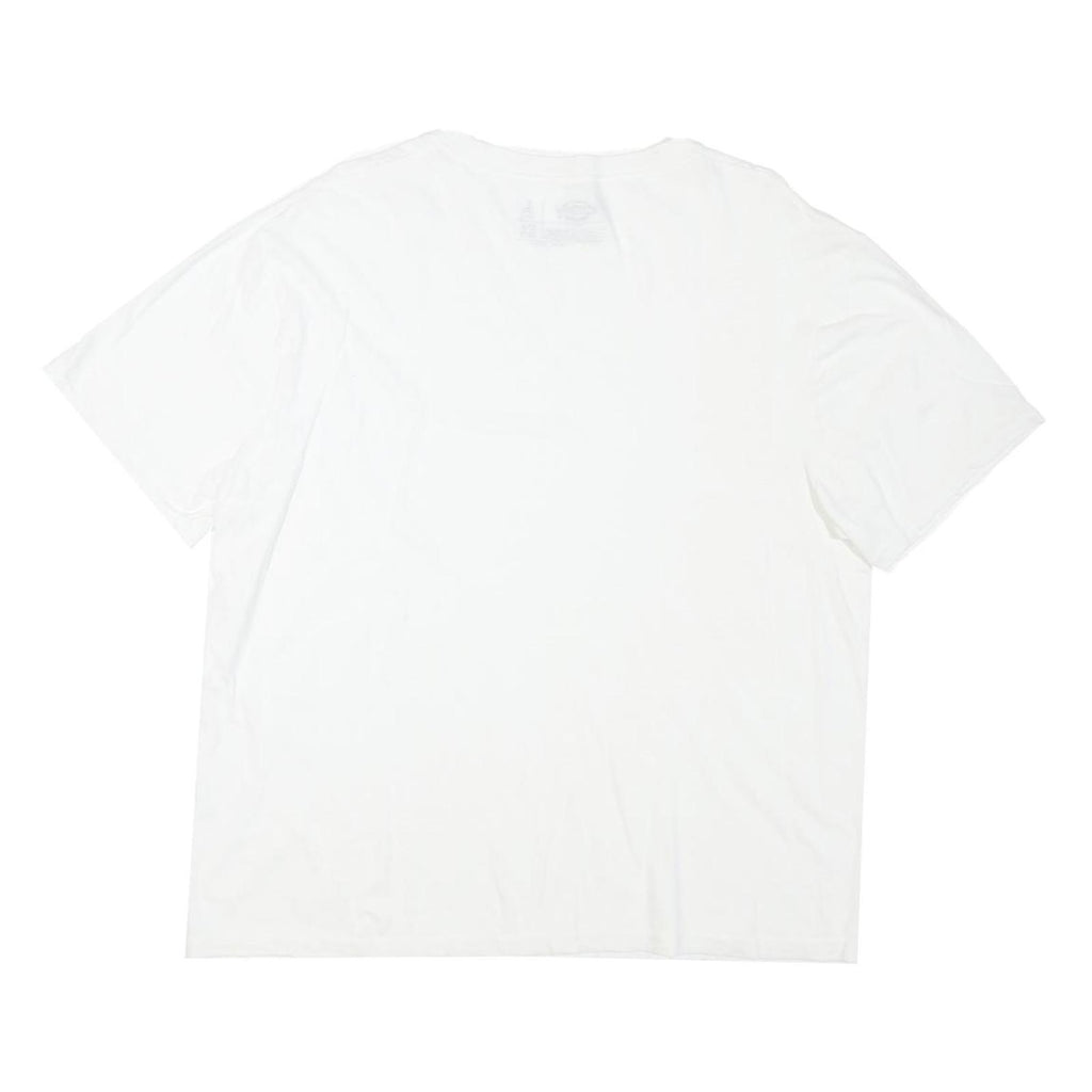 DICKIES Mens White Classic T-Shirt L Short Sleeve Crew Neck Plain Essential