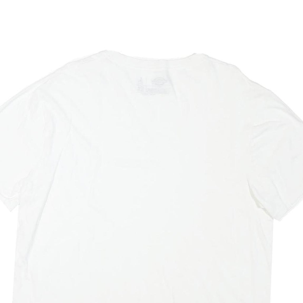 DICKIES Mens White Classic T-Shirt L Short Sleeve Crew Neck Plain Essential